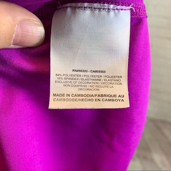 Nike Pro Dri Fit Long Racerback Tank Top Purple Fitted Womens Extra Small - Picture 9 of 11